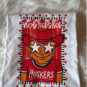 Nebraska Huskers Youth Large White Tee